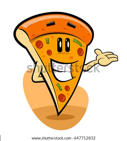 Funny Pizza Slice Cartoon