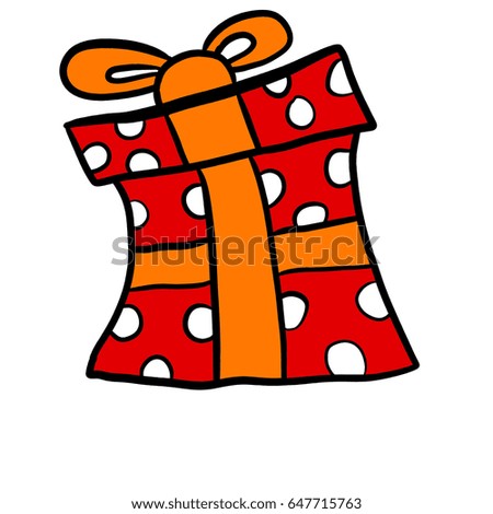Digital illustration of a Christmas gift