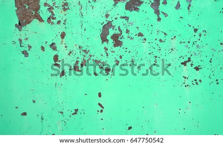 Green old rusty metal wall