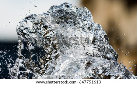 Water Splash Effect Z1 High Speed Water Photography Shallow Depth of Field Background Royalty-Free Stock Photo #647751613