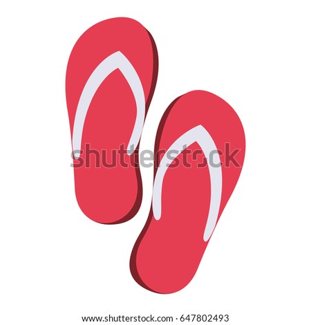 color silhouette of beach flip-flops vector illustration