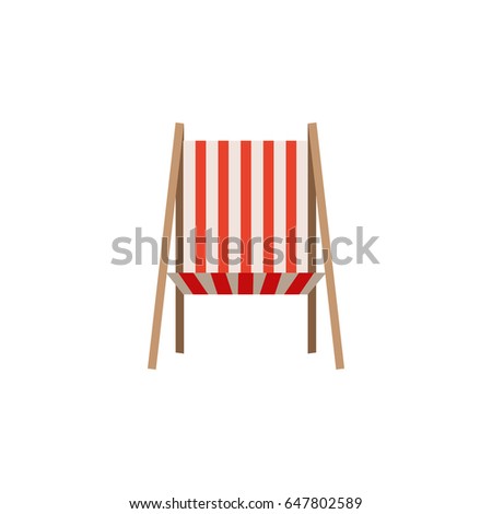 color silhouette of beach chair front view vector illustration