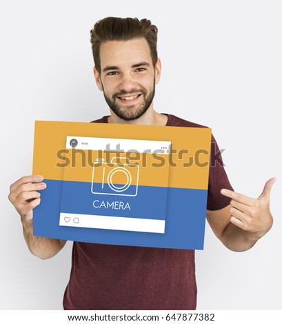  Man Holding Camera Illustration