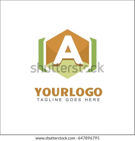 A letter Corporate Business geometric abstract Logo design vector template Linear style. Line hexagon infinity shape Logotype concept icon.