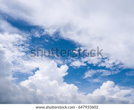 Blue sky and big white cloud