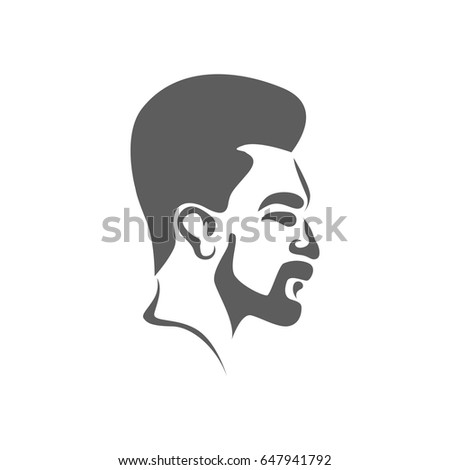 Man face in trendy flat style isolated on white background. Symbol for your web site design, logo, app, UI. Vector illustration, EPS