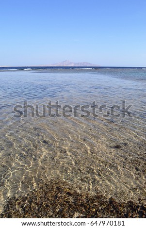 Red sea coast line, Egypt, Nabq Bay. Travel background.