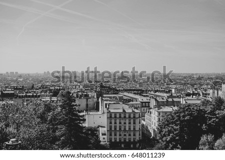 View from Montmartre in black and white