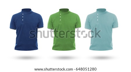 Color t shirts templates on the isolated white background