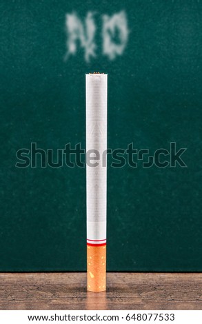 No cigarette on green board. World no tobacco day.