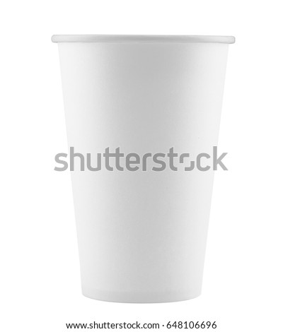 side view of blank white paper cup  isolated on white background with clipping path Royalty-Free Stock Photo #648106696