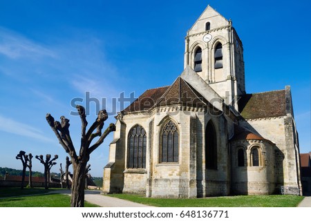 The church represented by the artist-impressionist Vincent van Gogh in a picture " The Church at Auvers", Auvers-sur-Oise, France