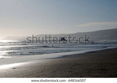 Central beach at sunset, California, USA