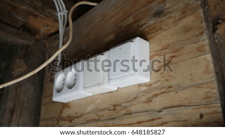 Switch and socket in the barn