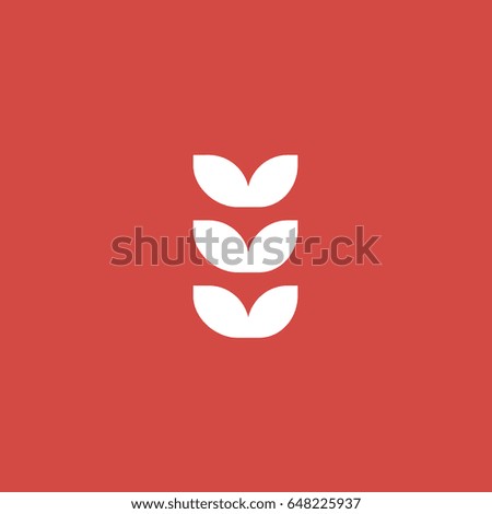 leaf icon. sign design red background