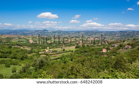 The valley of the Calore river seen from Torre Le Nocelle