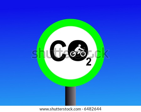 cycling is environmentally friendly sign illustration