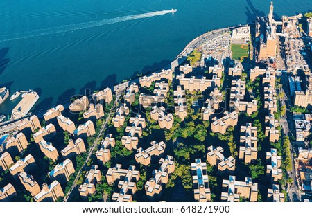 Aerial view of Stuyvesant Town and Peter Cooper Village in Manhattan, New York City