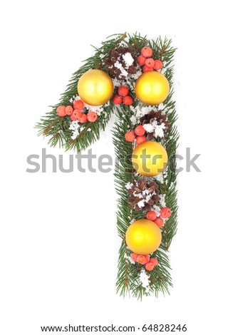 NUMBER 1 - Christmas tree decoration - part of a full set