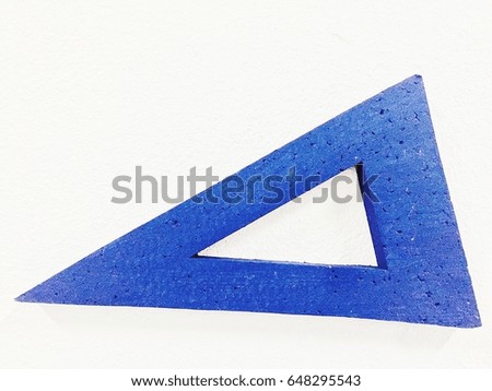 Triangle shape Blue on a white background