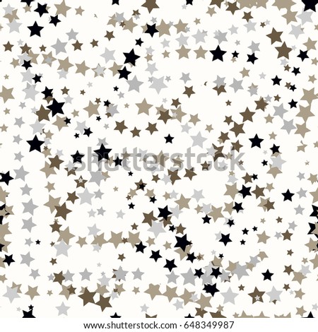 Vector Set of Stars on White Background. Starry Pattern