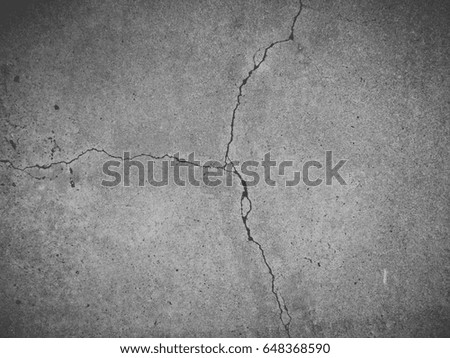 Black and white concrete crack floor texture 