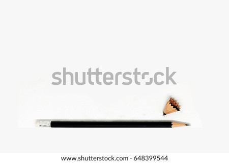 Pencil Shaving on background white color.