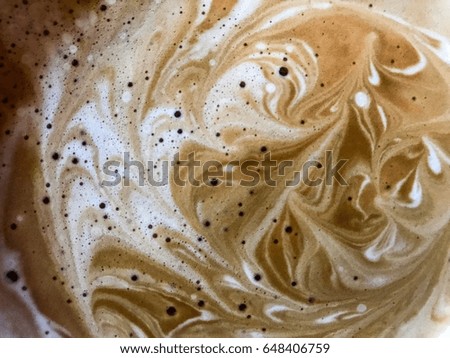 Art pattern brown white design foam coffee