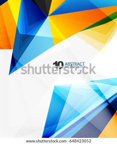3d triangle polygonal abstract vector, creative modern abstract background for text, presentation wallpaper