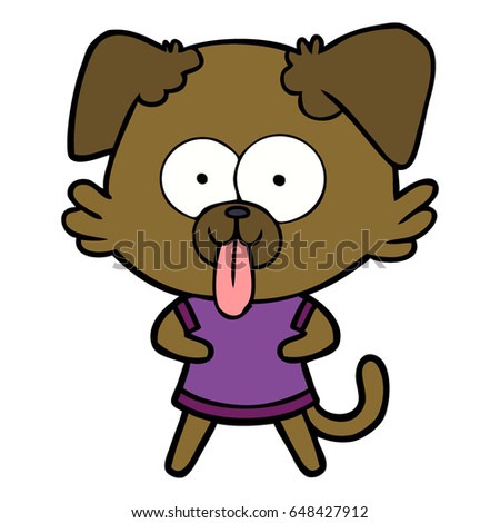 cartoon dog with tongue sticking out