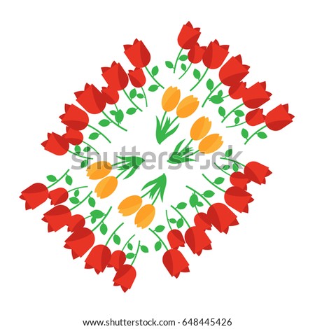 Neck line embroidery with roses flowers vector illustration.