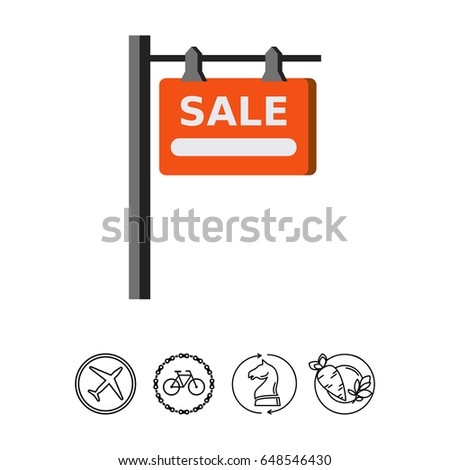 Hanging sold sign icon