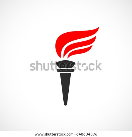 Torch flame vector icon isolated on white background