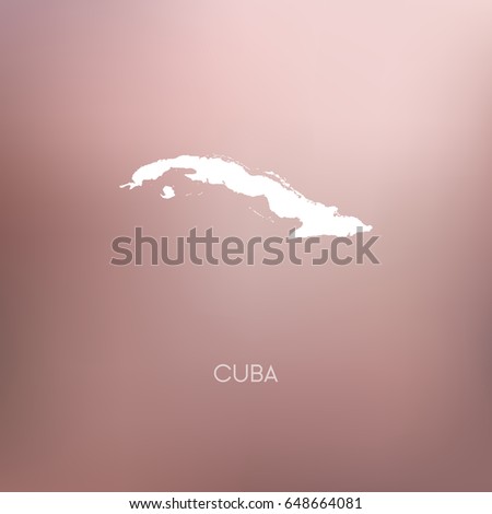 Cuba map silhouette - Abstract Blurred Background