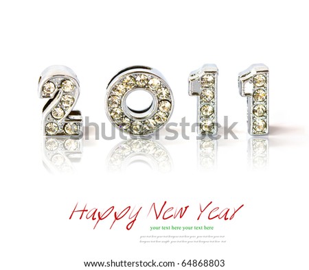 New year 2011 isolated on white background with copy space.