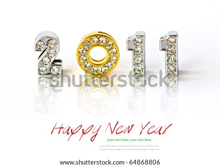 New year 2011 isolated on white background with copy space.