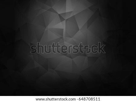 Dark Silver, Gray vector polygonal template. Triangular geometric sample with gradient.  The textured pattern can be used for background.