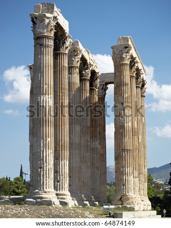 columns, temple of Olympian Zeus, Athens Greece