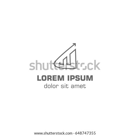 Marketing, bussines arrow up icon. Vector logo template