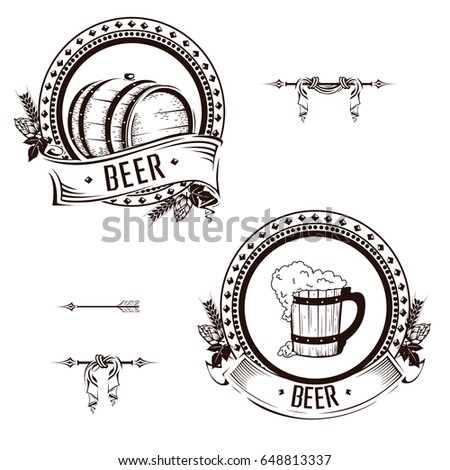 Vintage beer label. Vector illustration.