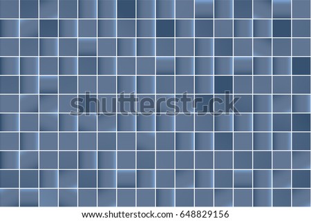 Seamless Dark Blue Swimming Pool Mosaic Tile Abstract Texture Pattern Background. Vector