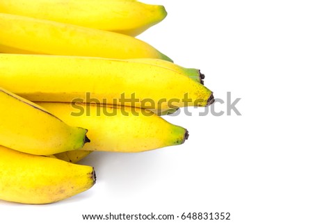 Cooked banana yellow isolated on white background