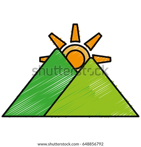 mountains and sun icon