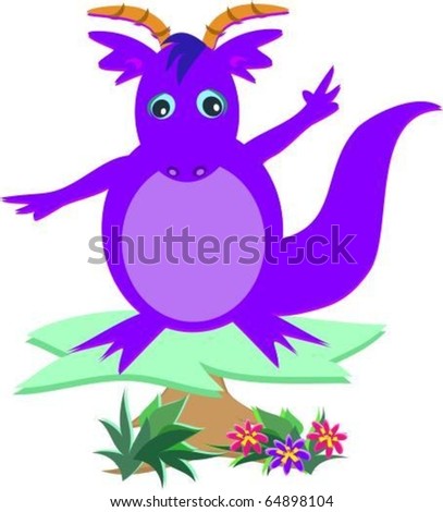 Purple Dragon on a Platform