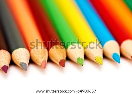 close-up picture of multicolor pencils