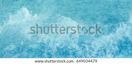 Sea water texture, abstract hand painted watercolor background, vector illustration Royalty-Free Stock Photo #649034479