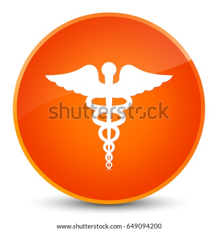 Medical icon isolated on elegant orange round button abstract illustration