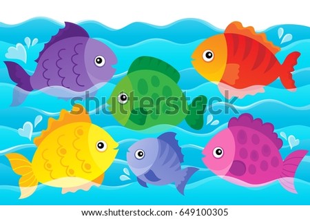Stylized fishes theme image 4 - eps10 vector illustration.