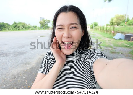 selfie Thai woman, self portrait