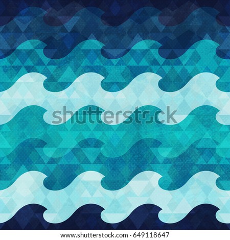 Marine seamless pattern with grunge effect (vector eps 10)